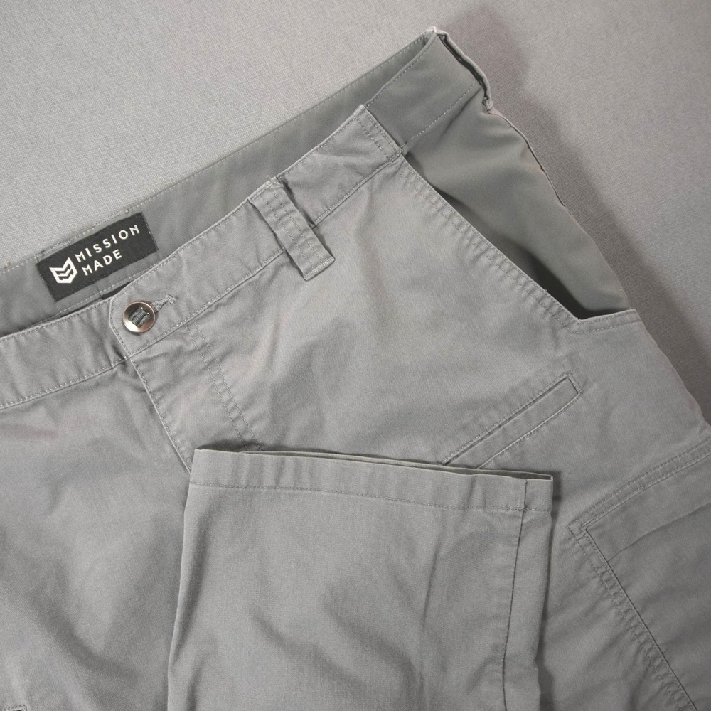 Mission Made Tactical Utility Performance Techwear Gray Cargo Men Pants 40x36